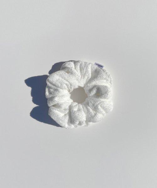COTTON TERRY scrunchie/hairband_white