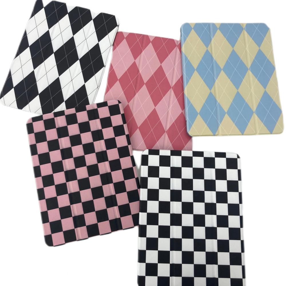 [아이패드 케이스] 체커보드 아가일 체크 튼튼한 투명 케이스 패턴 에어5 프로 11인치