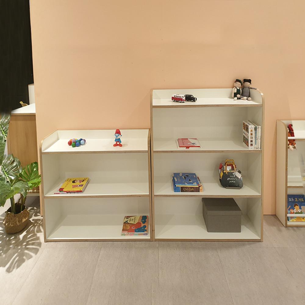 오노홈 자작 교구장 화이트 컬러 책장  2단 3단 장난감장 칼라 수납장