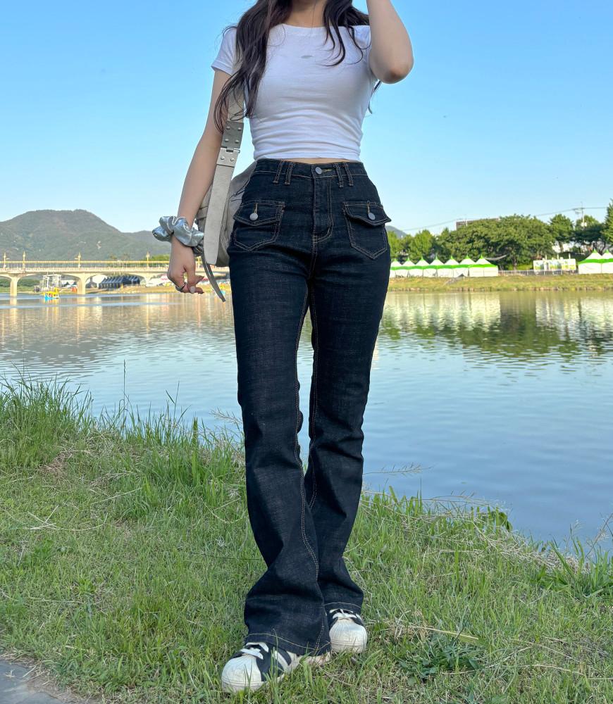 [무배] 투포켓 부츠컷 데님 팬츠 (2color)