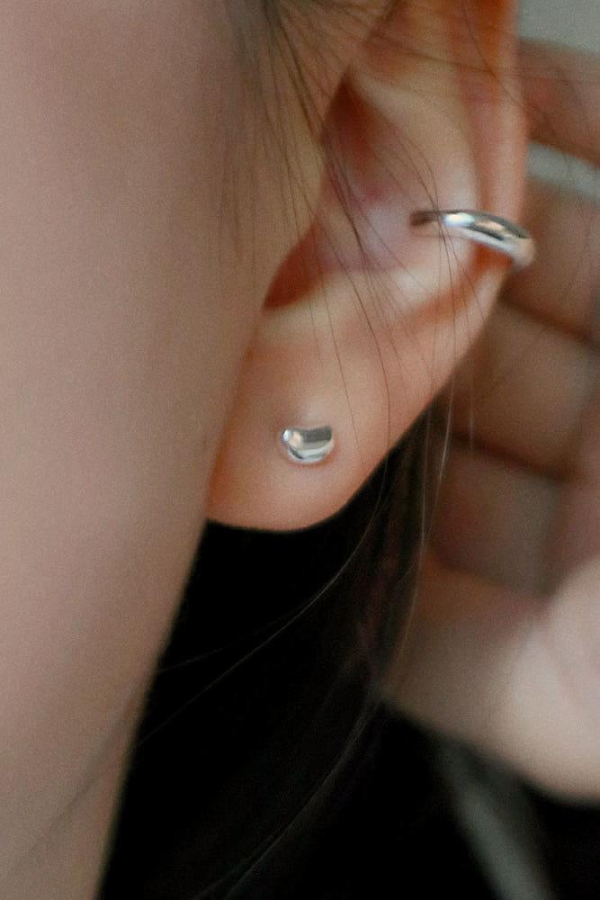 925silver 미니 빈 실버925 피어싱 1ea (2 color)- 무드크로키