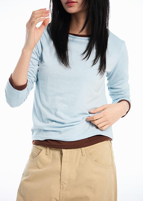 9컬러 레이어드 롱슬리브 / sky, brown
