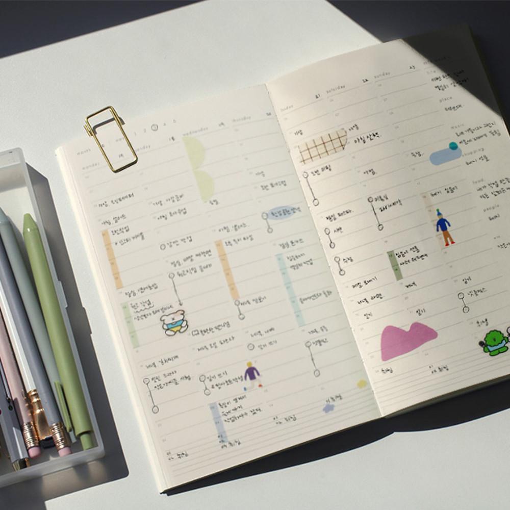 하반기다이어리 반년 데일리 위클리 만년 성인 일기장 6개월 다이어리