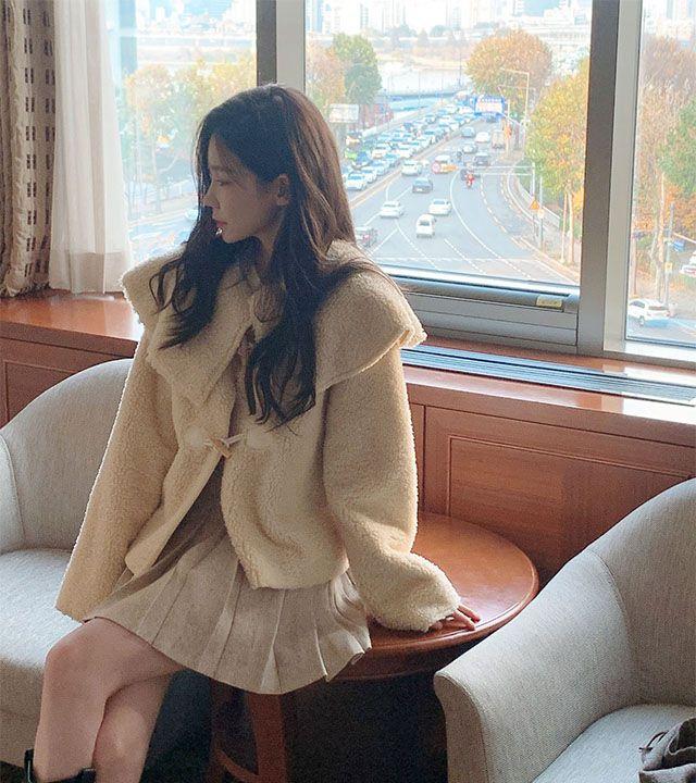 [2col] 러블리 세일러 빅카라 양털 떡볶이 무스탕 숏 자켓