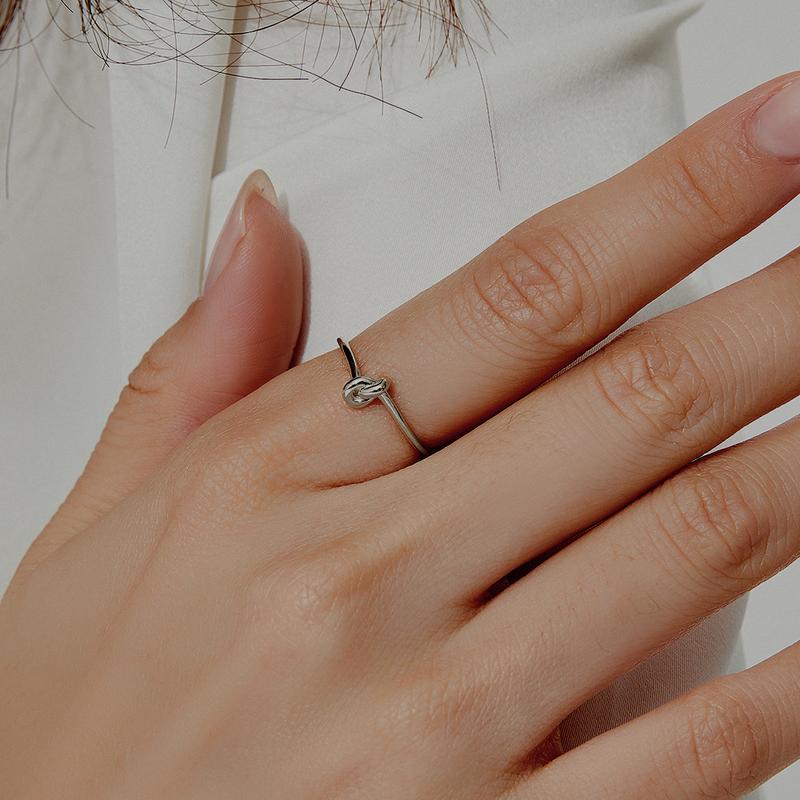 925 Silver 한줄 꼬임 미스 링 반지