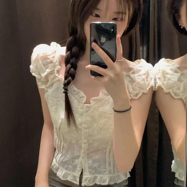 [주문폭주🍀] 프릴 슈 블라우스