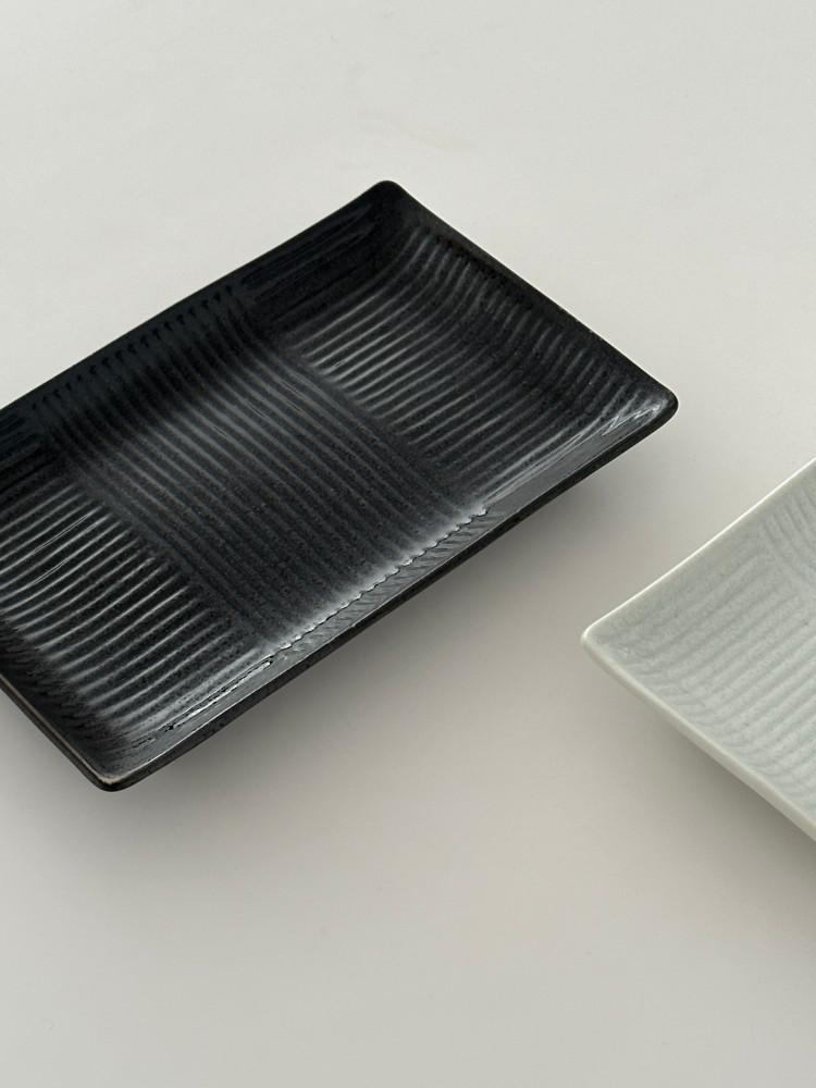 (sale) 라인 직사각 접시 도자기 그릇