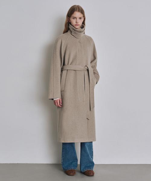 [우먼] 벨티드 발마칸 롱 코트 오트밀 COWCT001OATMEAL