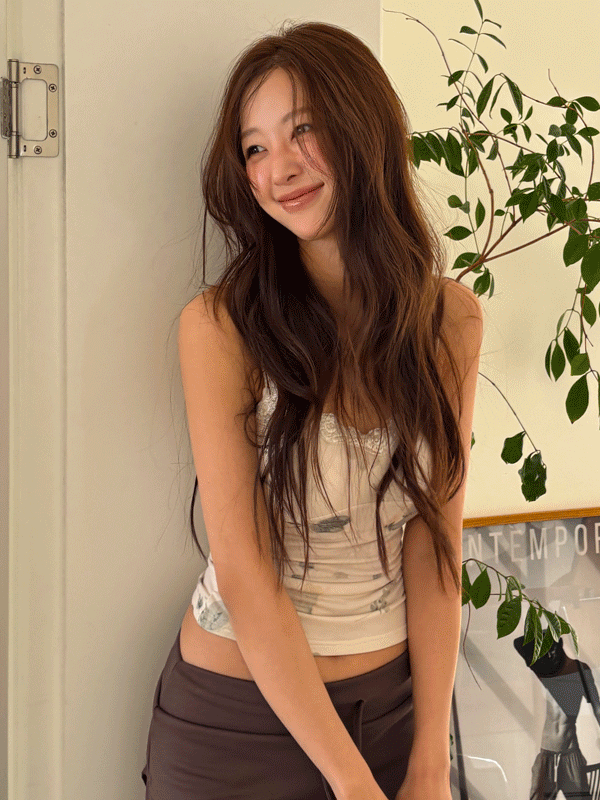 바이도자 [레이어드템/스판짱짱] 플라워 레이스 끈나시