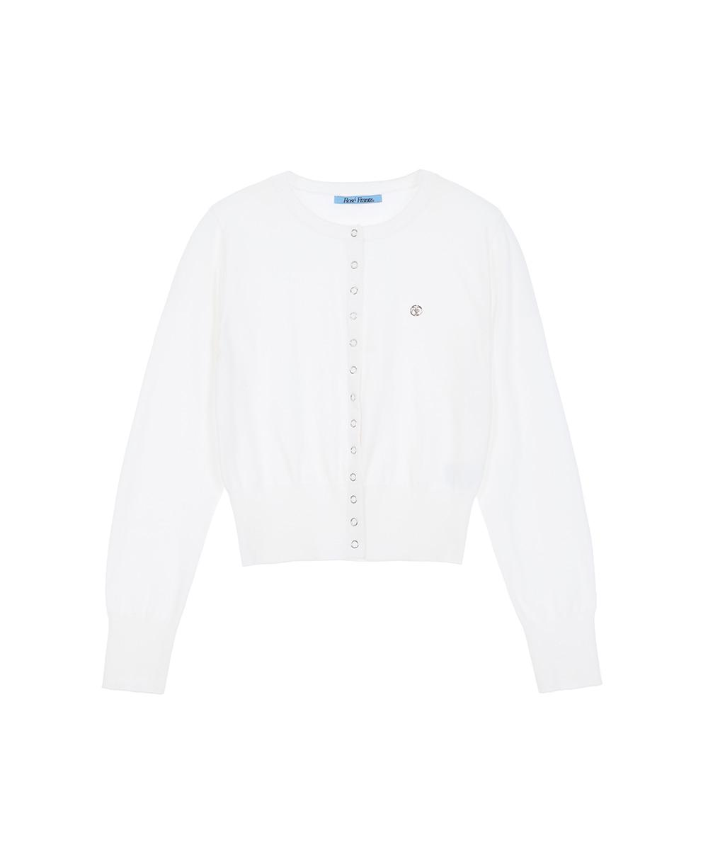 [9/30 예약발송] Eyelet Round Cardigan [White]