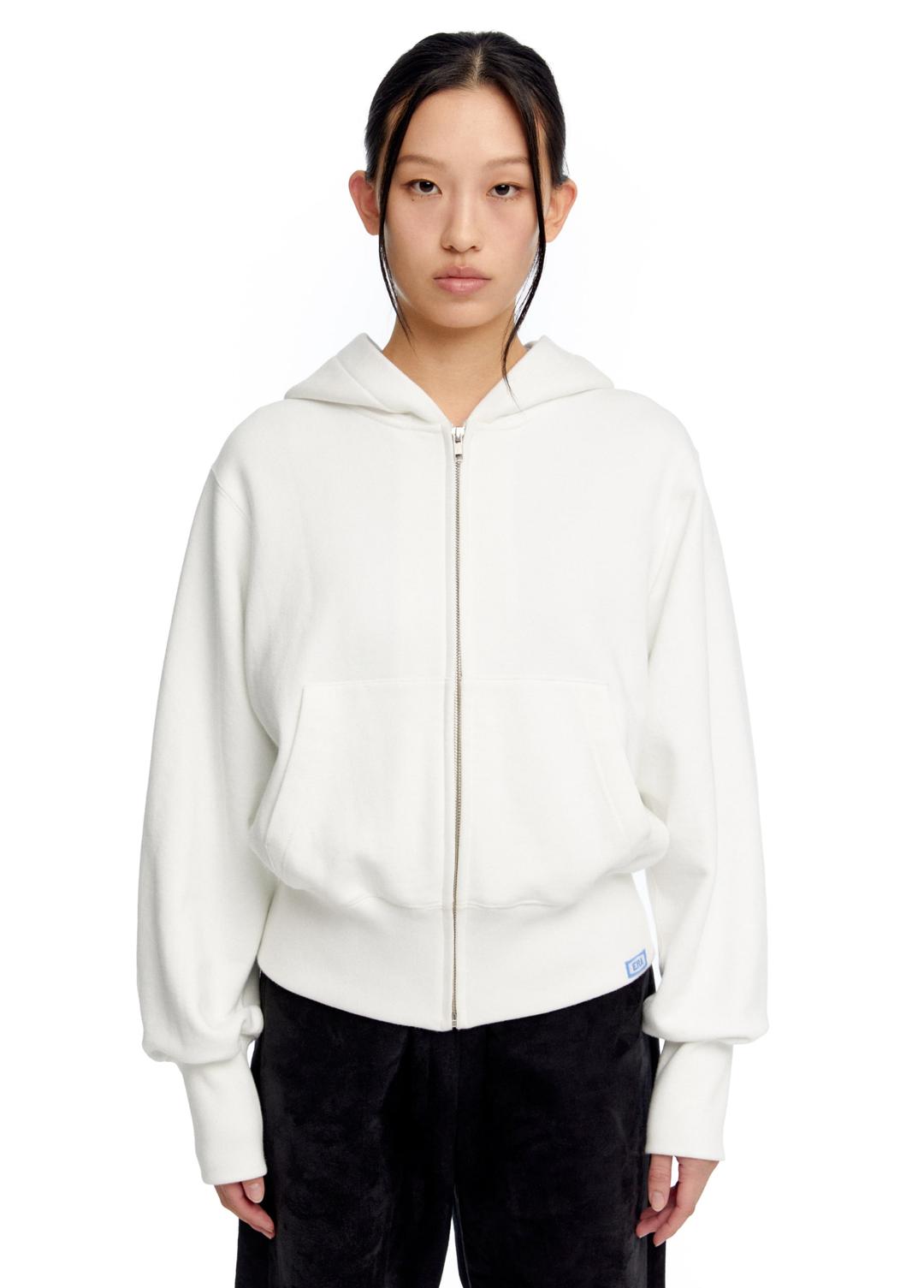 UNISEX ERA HEAVY HOODED ZIP-UP - WHITE