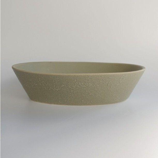 texture oval bowl - olive