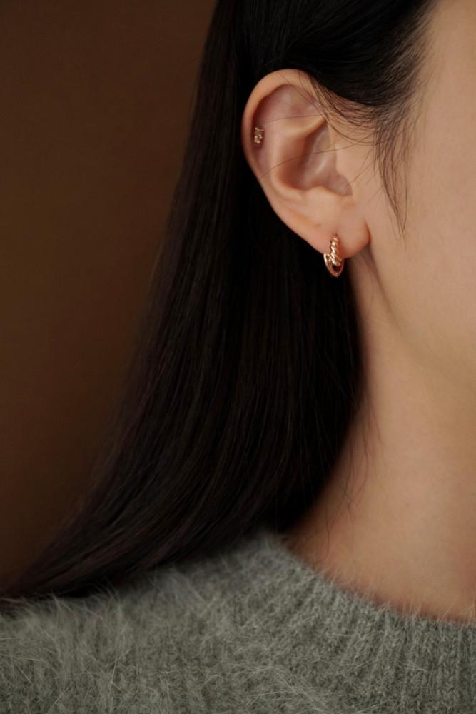 14k18k 로시 하프 꼬임 원터치 귀걸이 (14k 기준 1.9g)