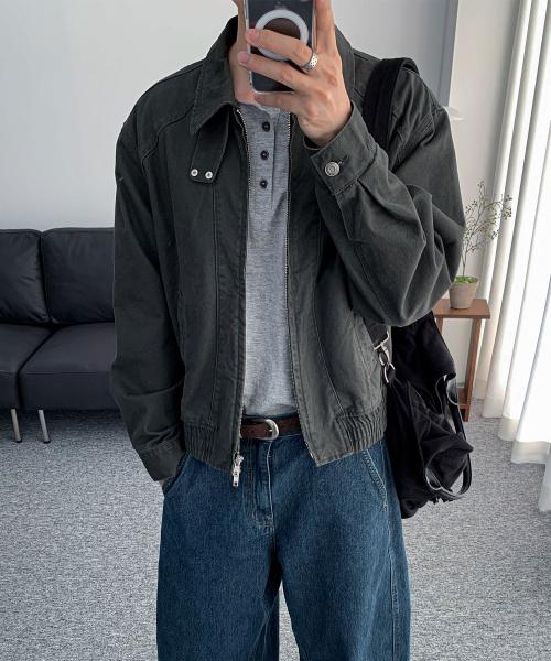 [데일리룸X알리스] 페이디드 그레인 코튼 블루종 자켓 [빈티지그레이]