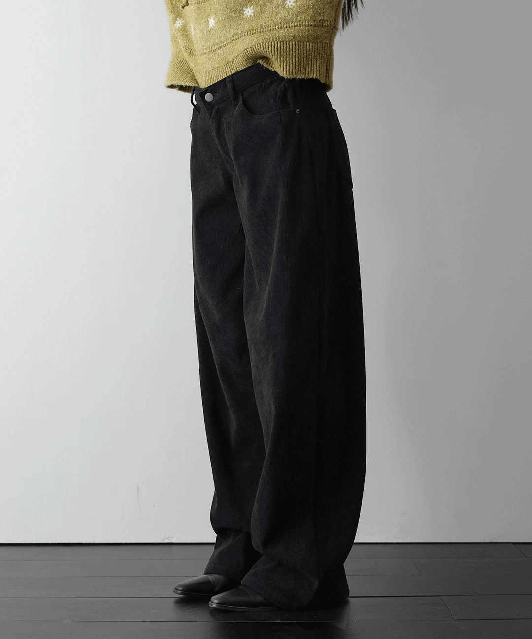 융 기모 코듀로이 와이드 팬츠