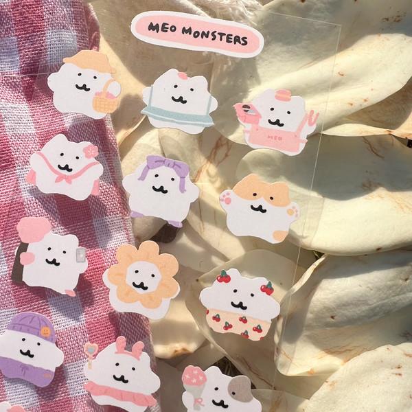 [meo monsters] 냥냥몬스터즈 벚꽃 리무버블 씰스티커