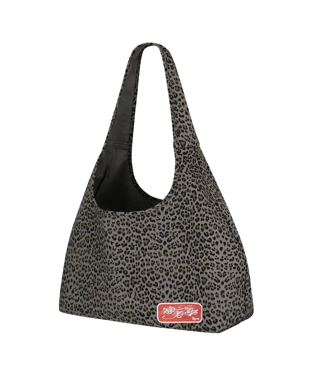 (10/07 Pre-Order) Leopard Print Shoulder Bag Blue Gray