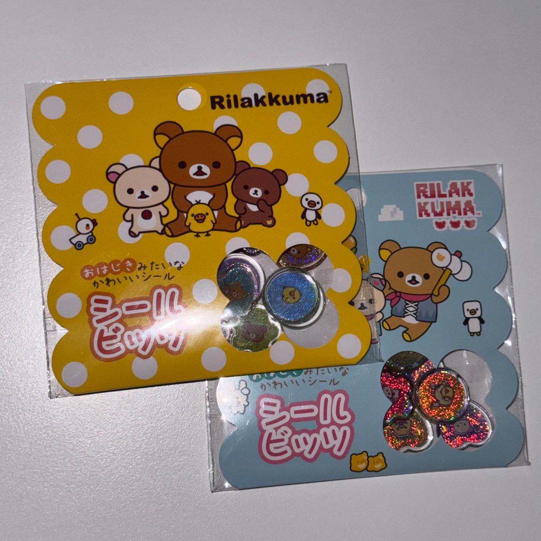 [망키야] 리락쿠마 오하지키 플레이크 입체 조각 씰 스티커