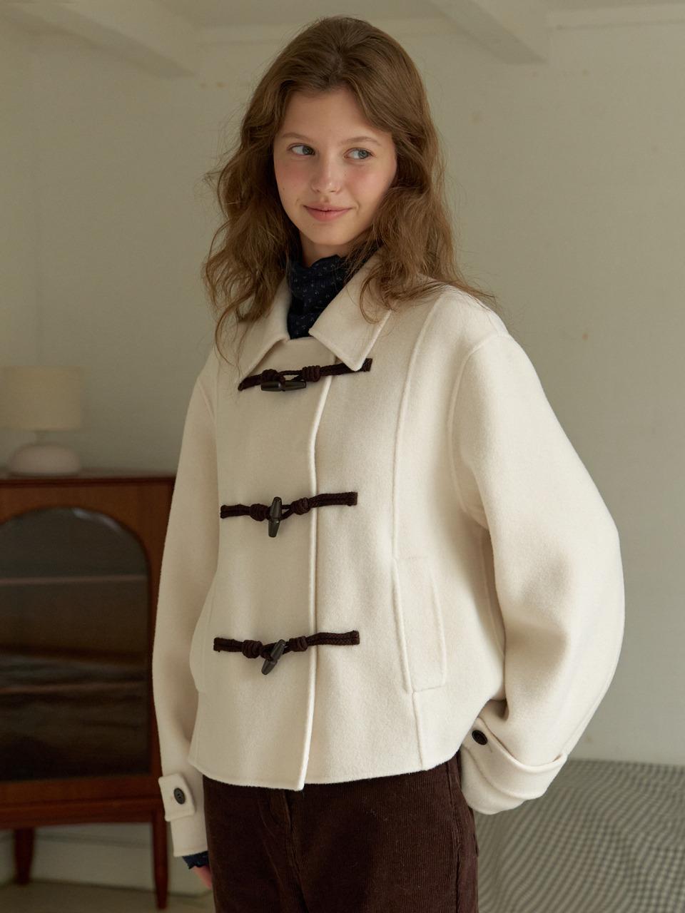 [30%쿠폰]A HANDMADE SOLID DUFFLE COAT_IVORY