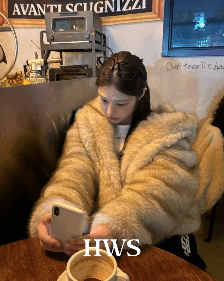[HWS] [이태리수입] 25fw 여성 하프 후드 퍼