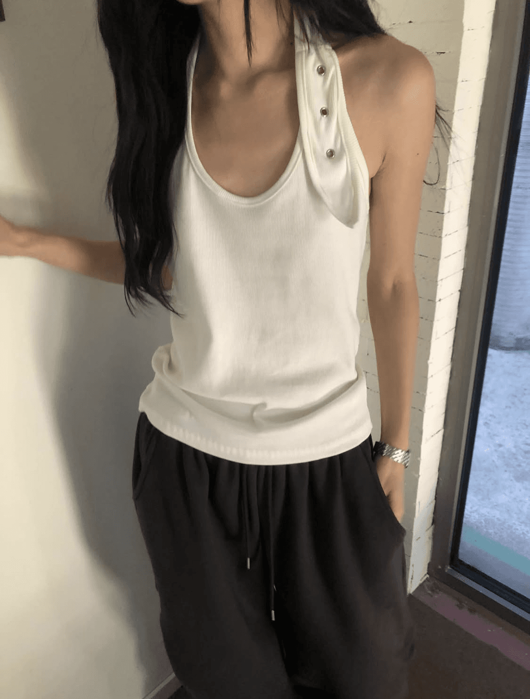 위시러브미 아일렛 홀터 레이어드 나시 4 color