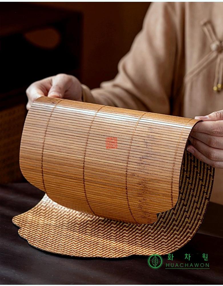 화차원 양면 대나무살 티매트 천연 옻칠 대나무 테이블매트