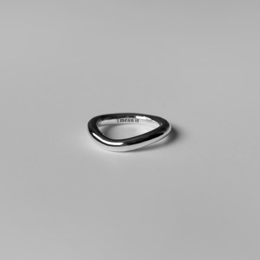 민잇 리플 링 실버 925 은 커플 우정 각인 볼드 반지