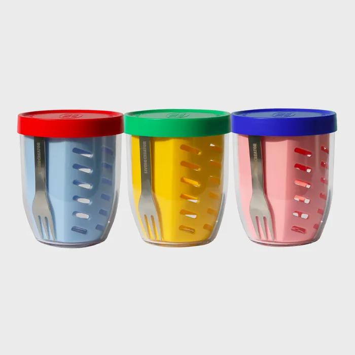 [과일용기] 지켜팟 신선보관용기 3종 비비드 세트