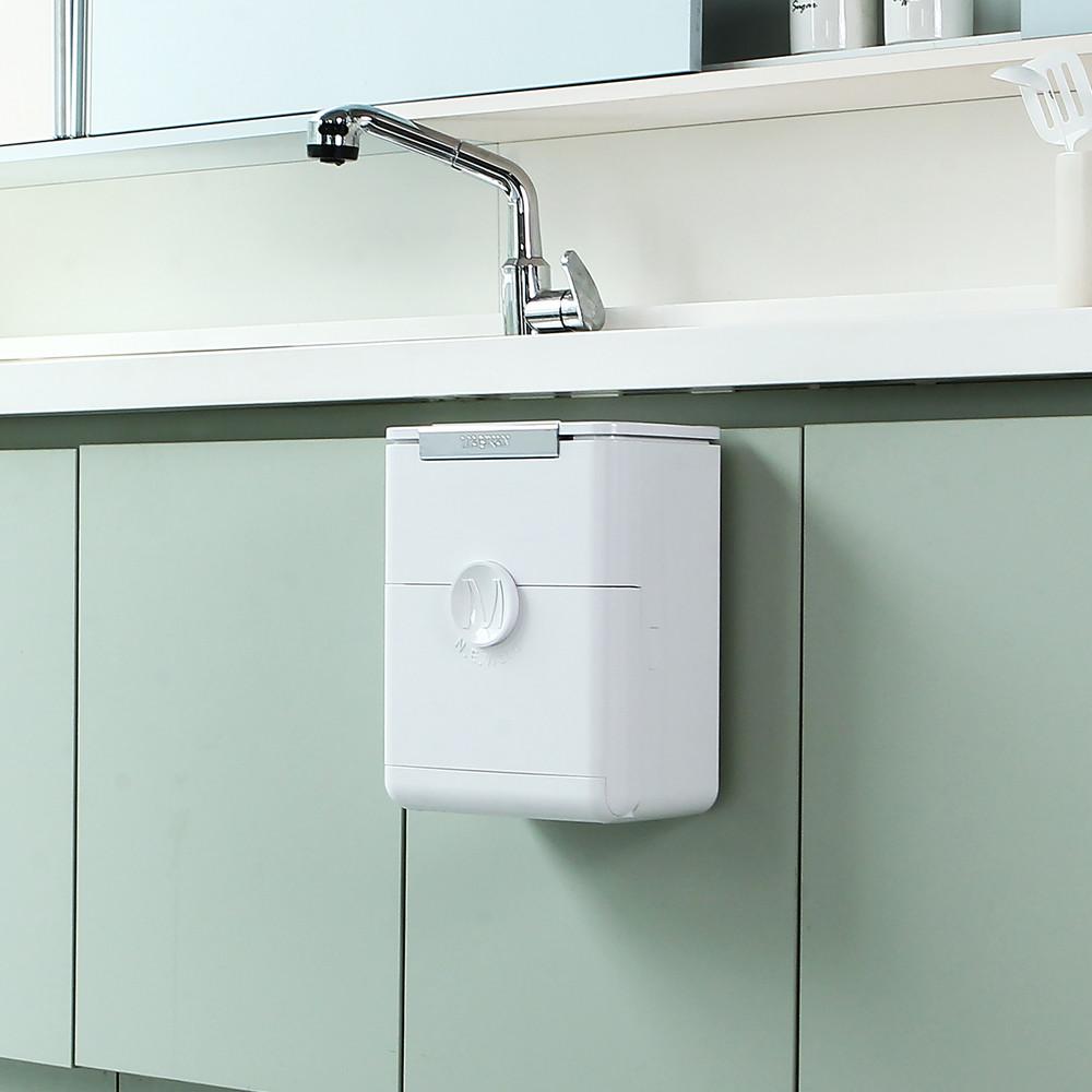 매직캔 애니웨어 싱크대쓰레기통 화이트 크롬 MNE150WWCR 휴지통 쓰레기통