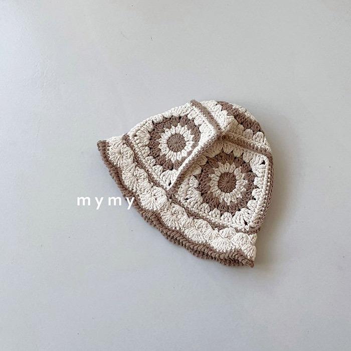 크로셰 니트 햇 (베이지, 블랙)