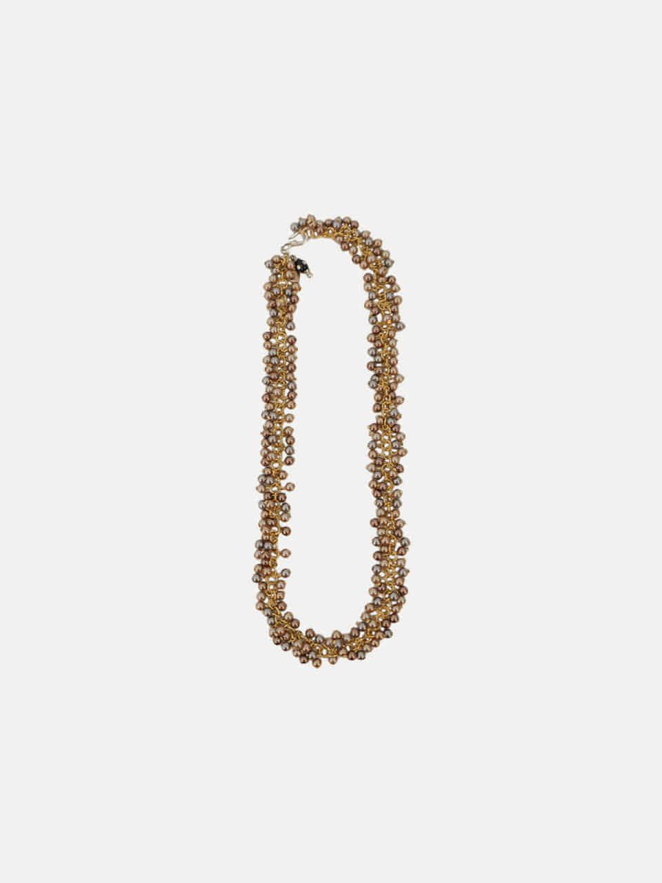 POMPOM NECKLACE DARK RAINBOW