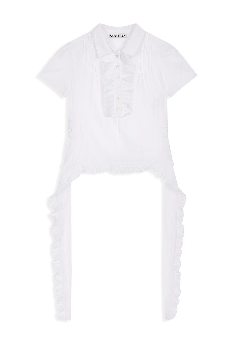 RUFFLE POLO SHIRT, WHITE