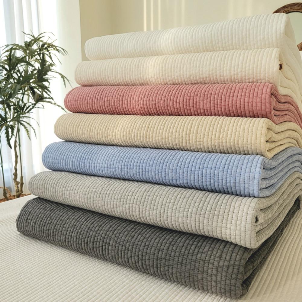 이브리다 일자 순면 패밀리 침대패드 겸 이불 Q 고정밴드 없음