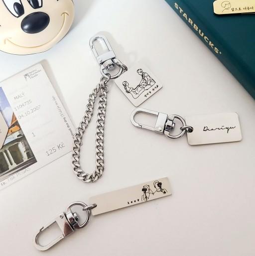 1+1 커플템🍒 맞춤제작 각인키링, 드로잉각인키홀더