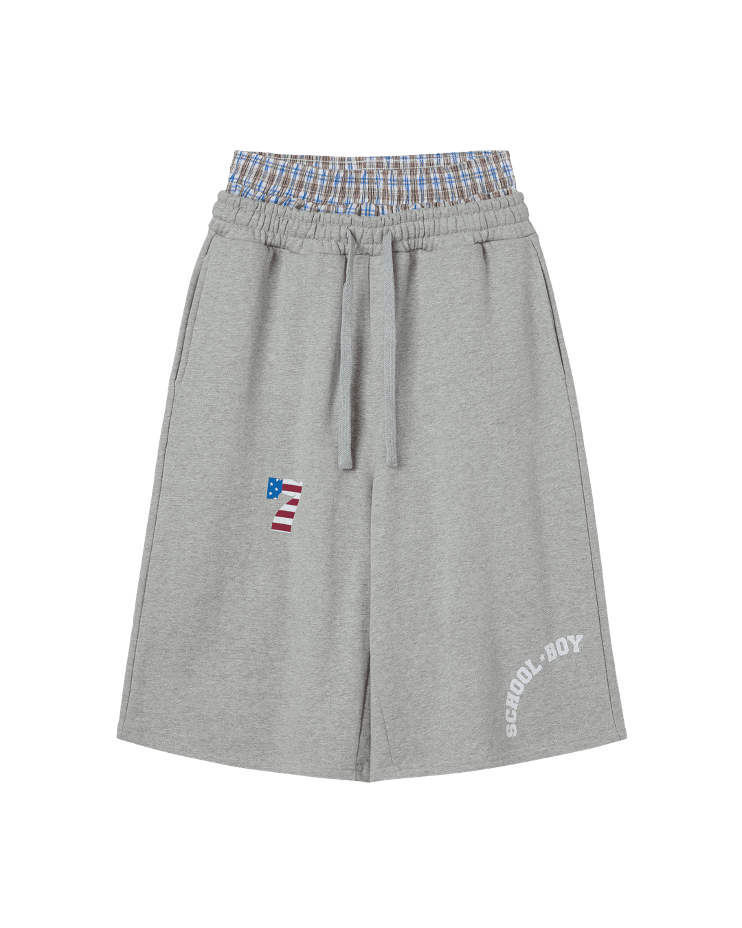 TRUNK LAYERED SWEATSHORTS [MELANGE GREY]