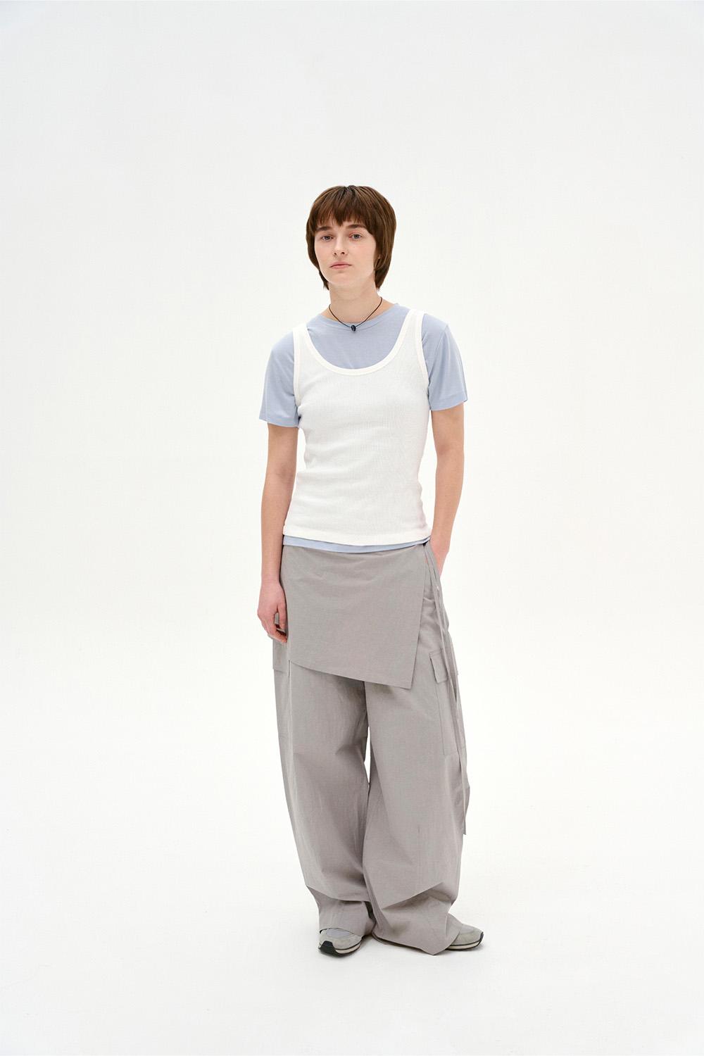 Cool Layered Wrap Skirt Pants
