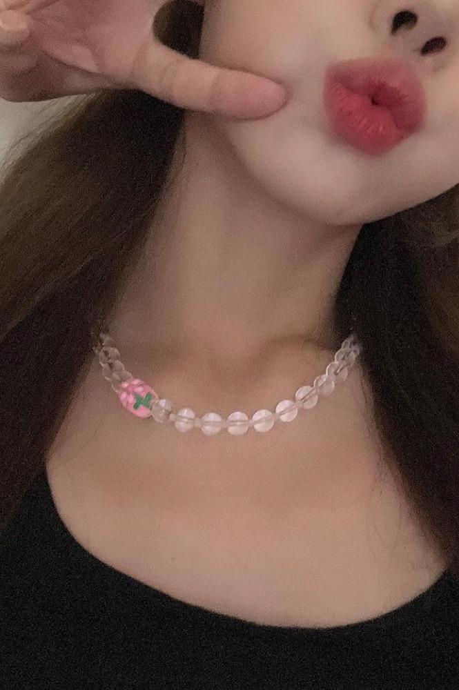 [MD'S PICK] GLASS FLOWER NECKLACE AN122026