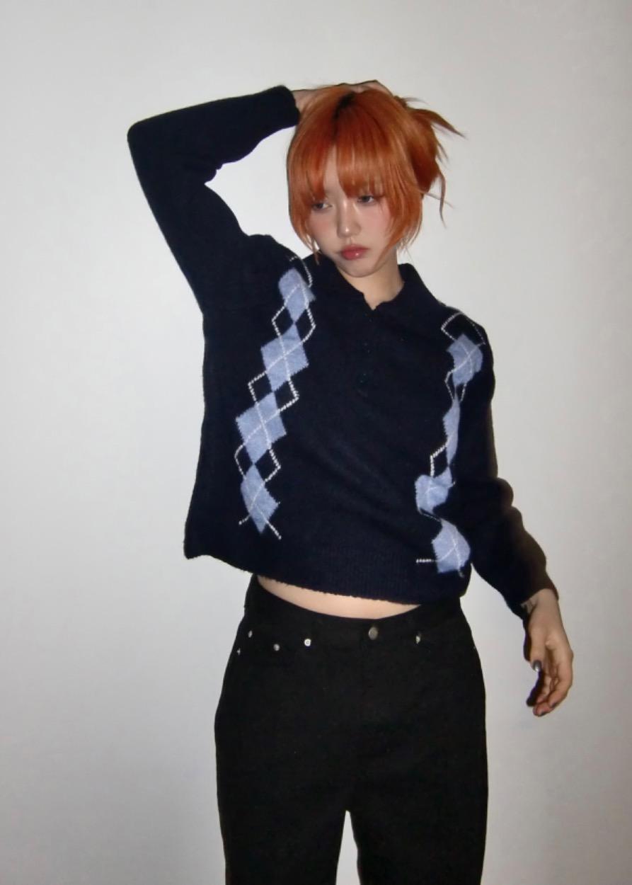 Argyle Collar Knit Top 아가일 카라 니트 탑