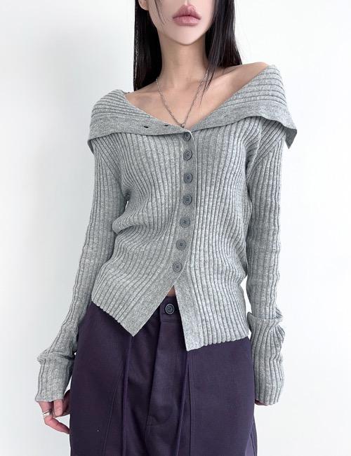 cashmere button collar cardigan top