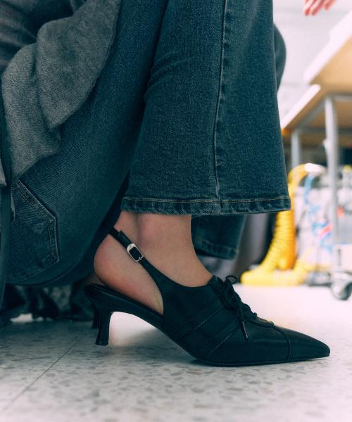 AIMEE 에이미 레이스업 키튼힐 펌프스 - 5cm l 3colors