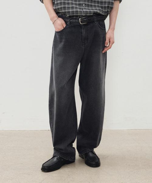 에브리데이 커브드 데님 팬츠 [미드 블랙]