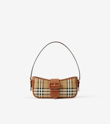 슬링 백 (아카이브 베이지/브라이어 브라운) - 여성, 빈티지 체크 | 공식 Burberry®
