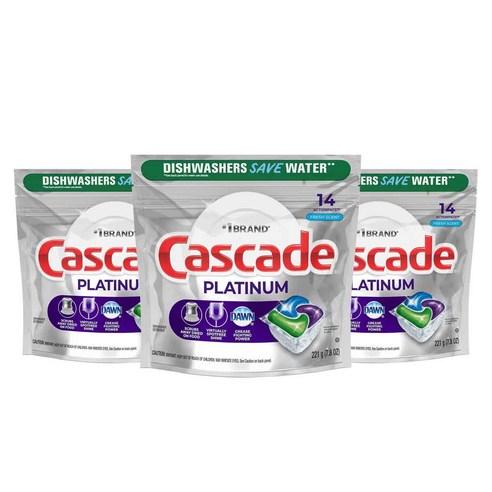 Cascade 플래티넘 액션팩 프레시 식기세척기용 세제, 221g, 3개 - 식기세척기용세제 | 쿠팡