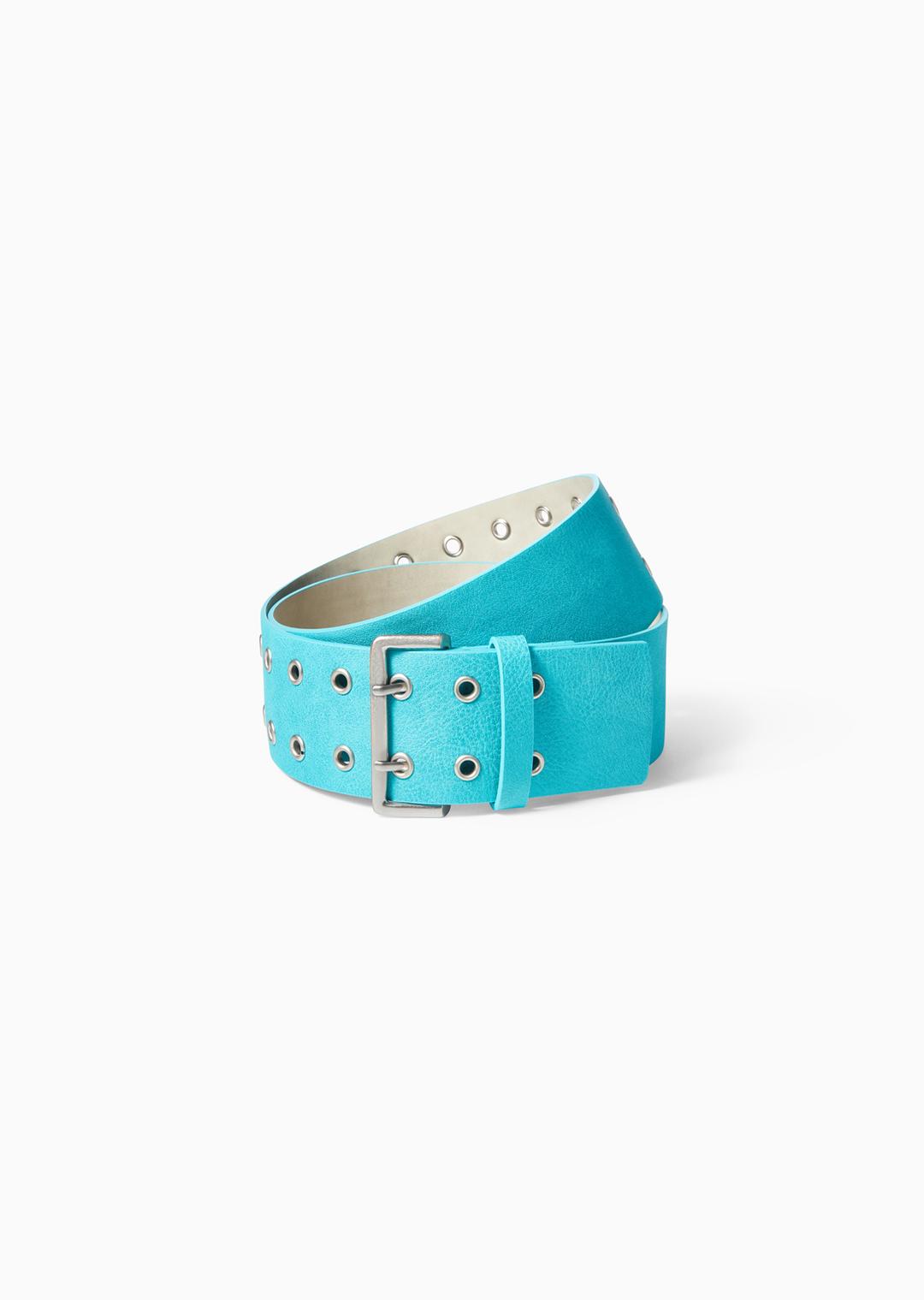 EYELET WIDE BELT TURQUOISE