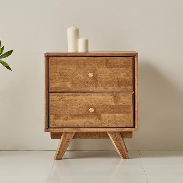 마셀린 500 고무나무 원목 2단 협탁 WSF018_C