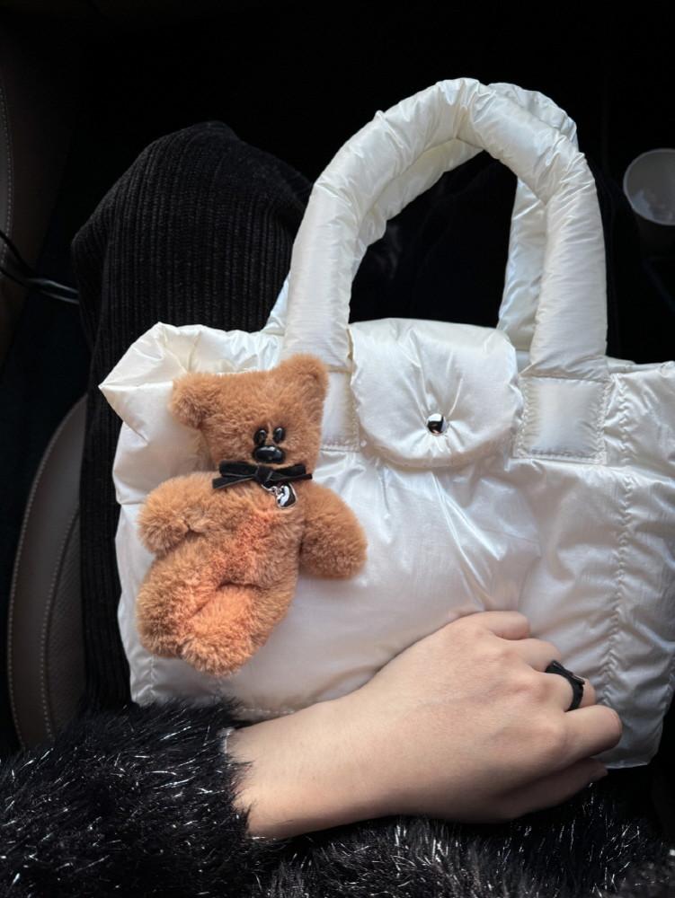 Padding tote bag, 글로시 패딩 토트백 아이보리가방