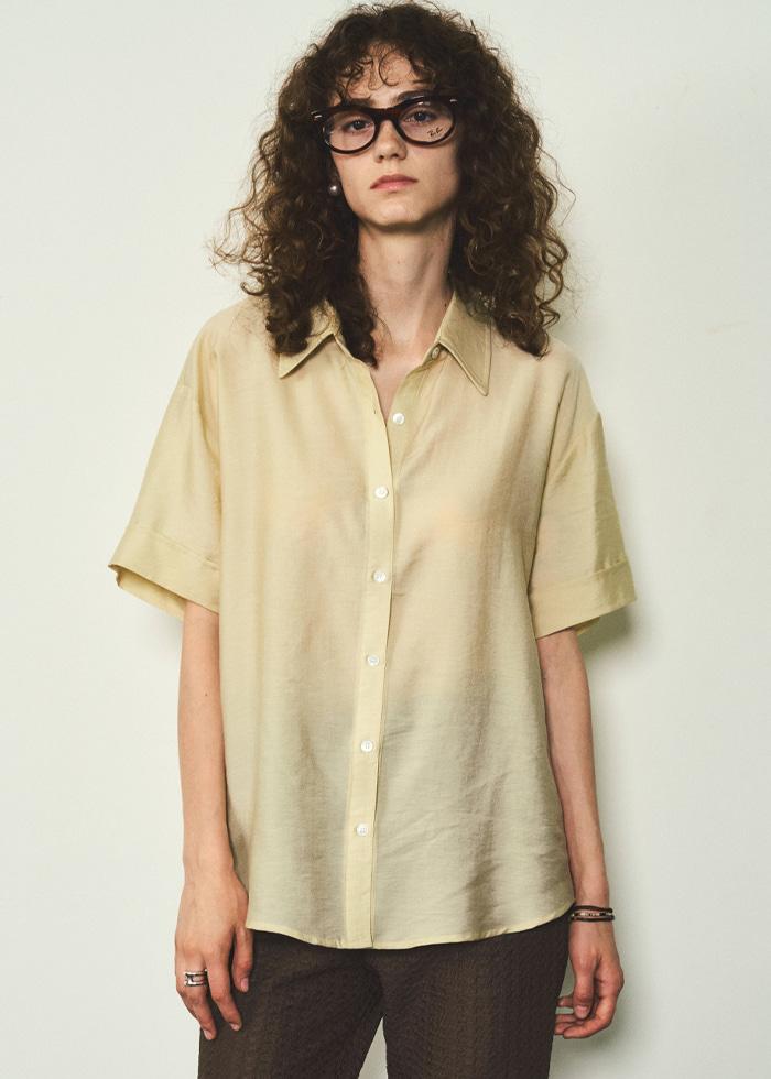 Summer Wool Half-Sleeve shirts_CTT326(Beige)