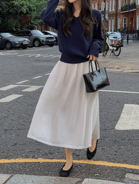 베니토 [8천장돌파] made  뮤리엘 플레어 스커트 (봄/간절기/데일리/롱스커트/A라인/플리츠/하객룩/벚꽃룩/데이트룩)