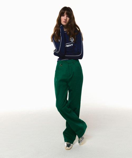 CLASSIC STRAIGHT COTTON PANTS [GREEN]