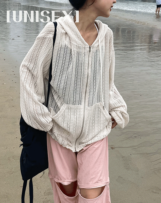 주인장소장! [unisex]포키 메쉬 후드집업 (4color)